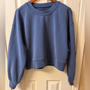 Lululemon Perfectly Oversized Cropped Crew Softstreme Mineral Blue